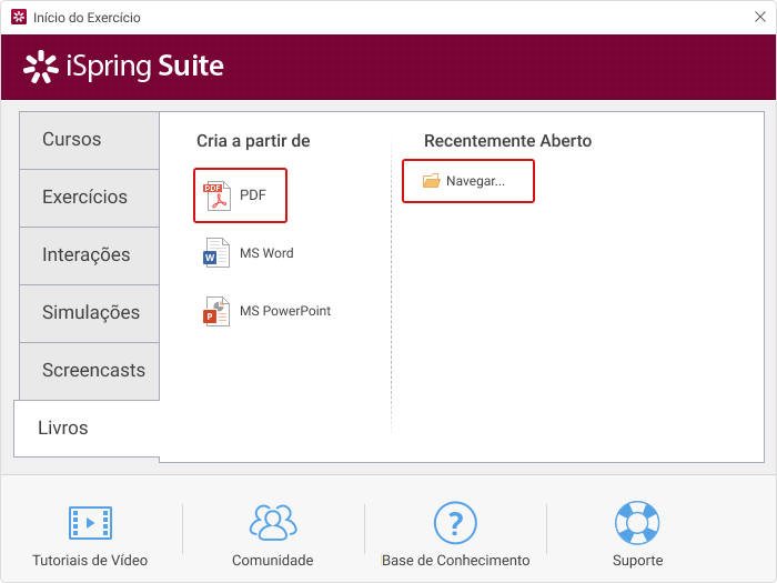 iSpring Suite PDF para conversor SCORM integrado