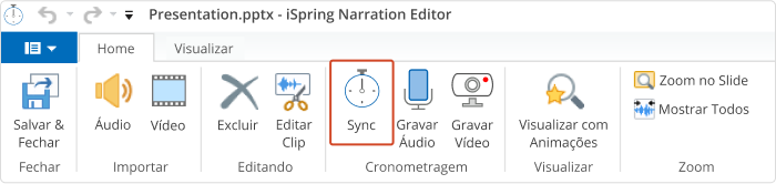 Sincronização de vídeo com slides em iSpring Suite