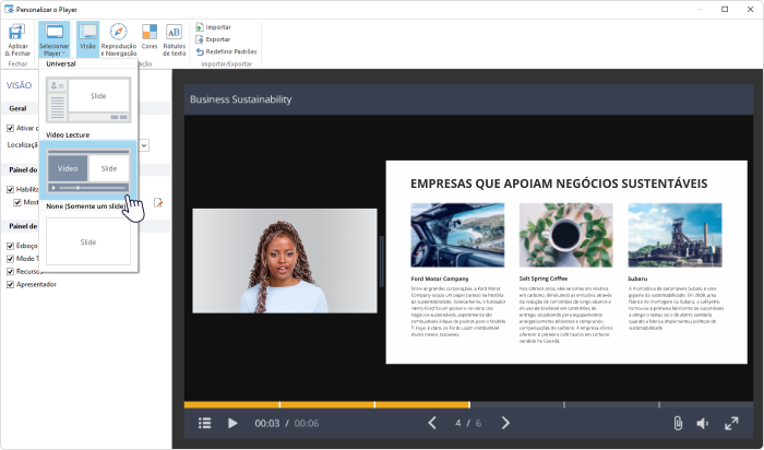 Customizando o player de Vídeo no iSpring Suite
