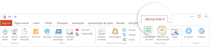 aba iSpring Suite aba iSpring Suite no PowerPoint