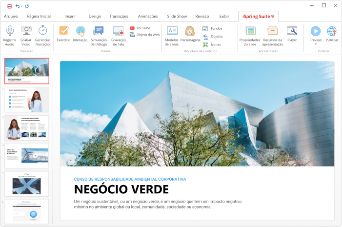 iSpring Suite Ferramenta de criação SCORM do iSpring Suite