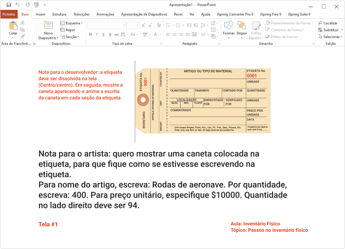 Exemplo de storyboard de e-learning no PowerPoint Exemplo de storyboard de e-learning no PowerPoint