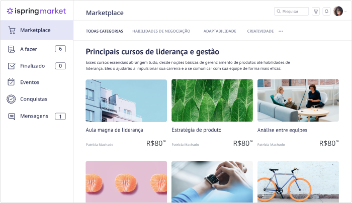 Plataforma iSpring Market