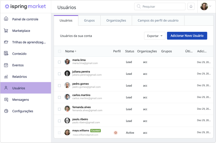 Construindo uma base de clientes Construindo uma base de clientes no iSpring Market
