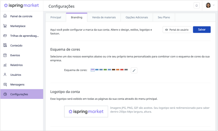 Upload do seu logotipo Upload do seu logotipo no plataforma de vendas