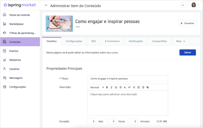 Propriedades principais Propriedades principais