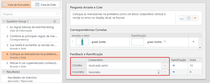 Configurando feedback no iSpring Presenter