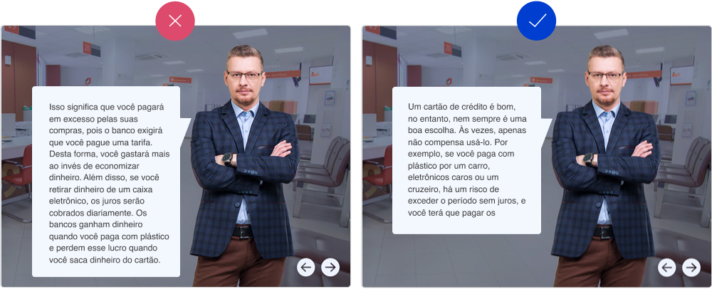 Minimizando o texto no slide Minimizando o texto no slide