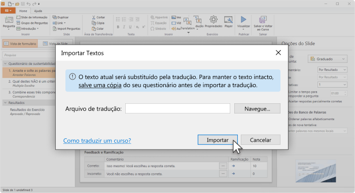 Importar textos Importar textos