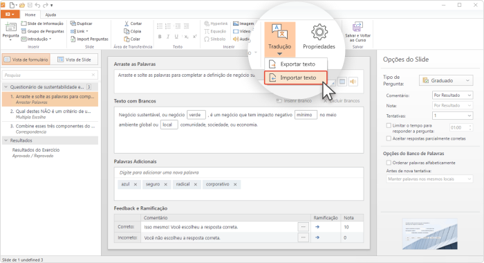 Como importar texto no iSpring Suite Como importar texto no iSpring Suite
