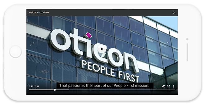 Curso de aprendizagem da Oticon Exemplo de aprendizagem móvel