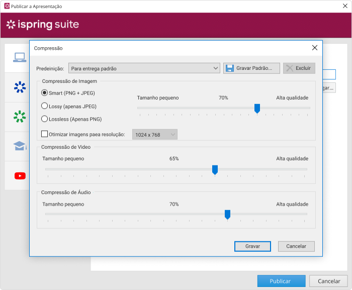 Customize as definições de qualidade para o seu curso SCORM Customize as definições de qualidade para o seu curso SCORM