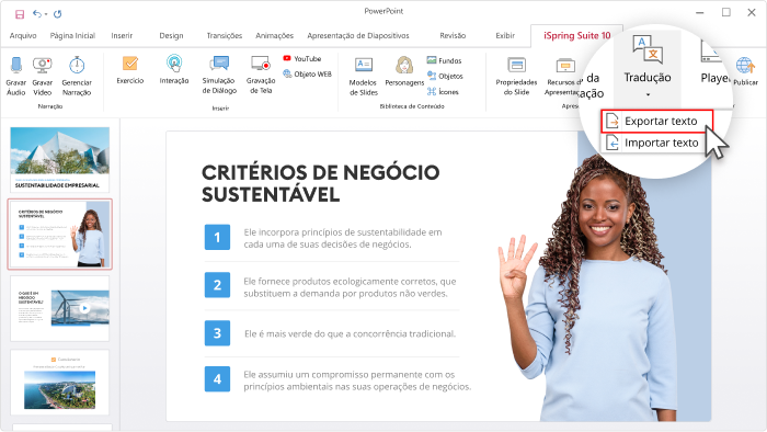 iSpring Suite Max Exportar texto