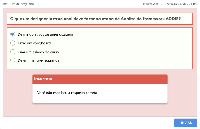 Mau exemplo de Taxonomia de Bloom nível 2