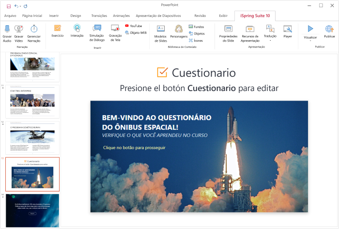 Criando um curso no iSpring Suite Criando um curso de e-learning no iSpring Suite