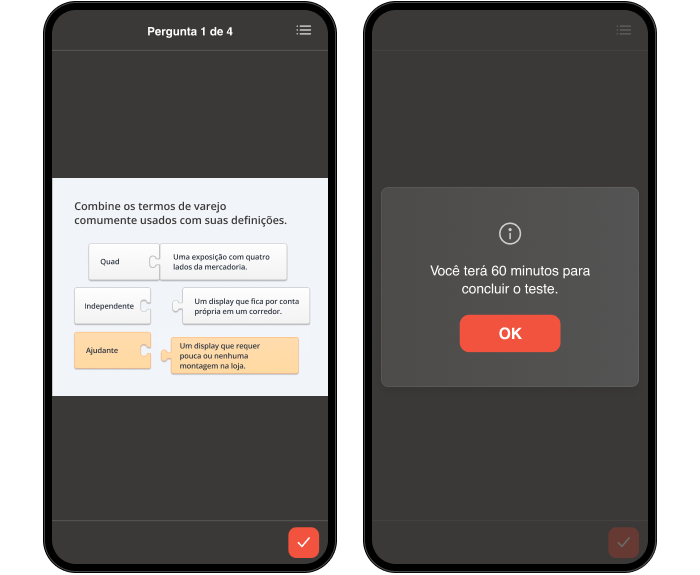 Curso em uma tela de telefone Curso em uma tela de telefone