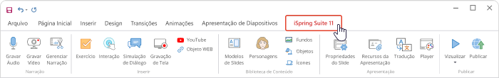 Faixa de opções do PowerPoint