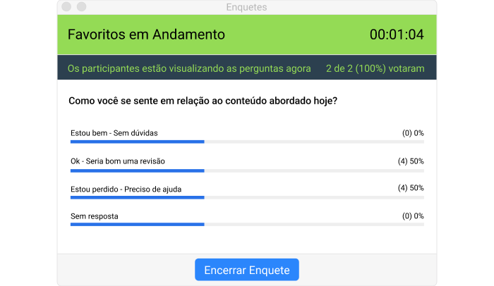 Atividades de treinamento: enquetes