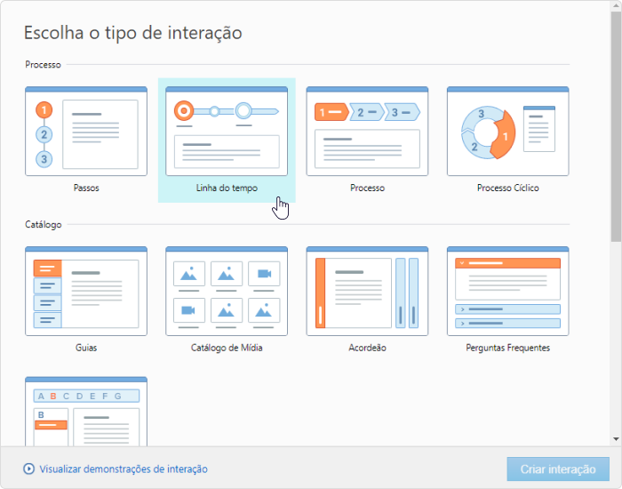 Linhas do tempo no iSpring Suite