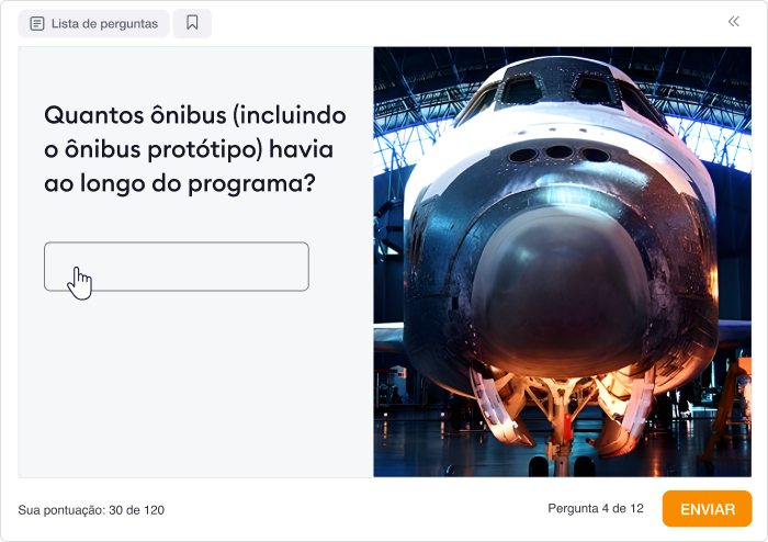 Exemplo de pergunta numérica Exemplo de pergunta numérica