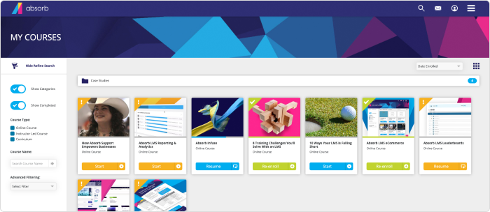 Absorb Plataformas lms mais usadas: Absorb