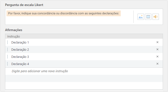 Pergunta em uma escala de Likert