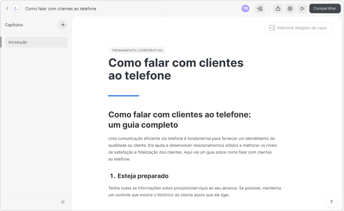 Exemplo de curso criado com a IA do iSpring