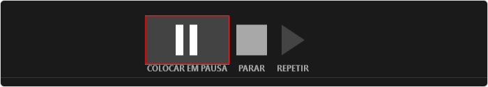 Botões de Parar e Colocar em Pausa no PowerPoint Botões de Parar e Colocar em Pausa