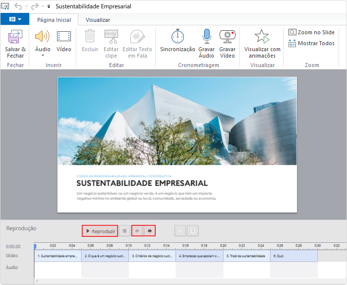 Reprodução de áudio no iSpring Suite Editor do iSpring Suite
