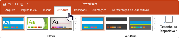 Escolha um Tema do PowerPoint Como fazer linha do tempo no PowerPoint 2019 usando Temas