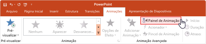 Efeitos de animação para linha do tempo no PowerPoint 2013