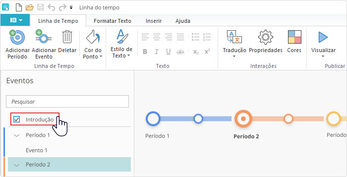 Adicionando Eventos Adicionando Períodos