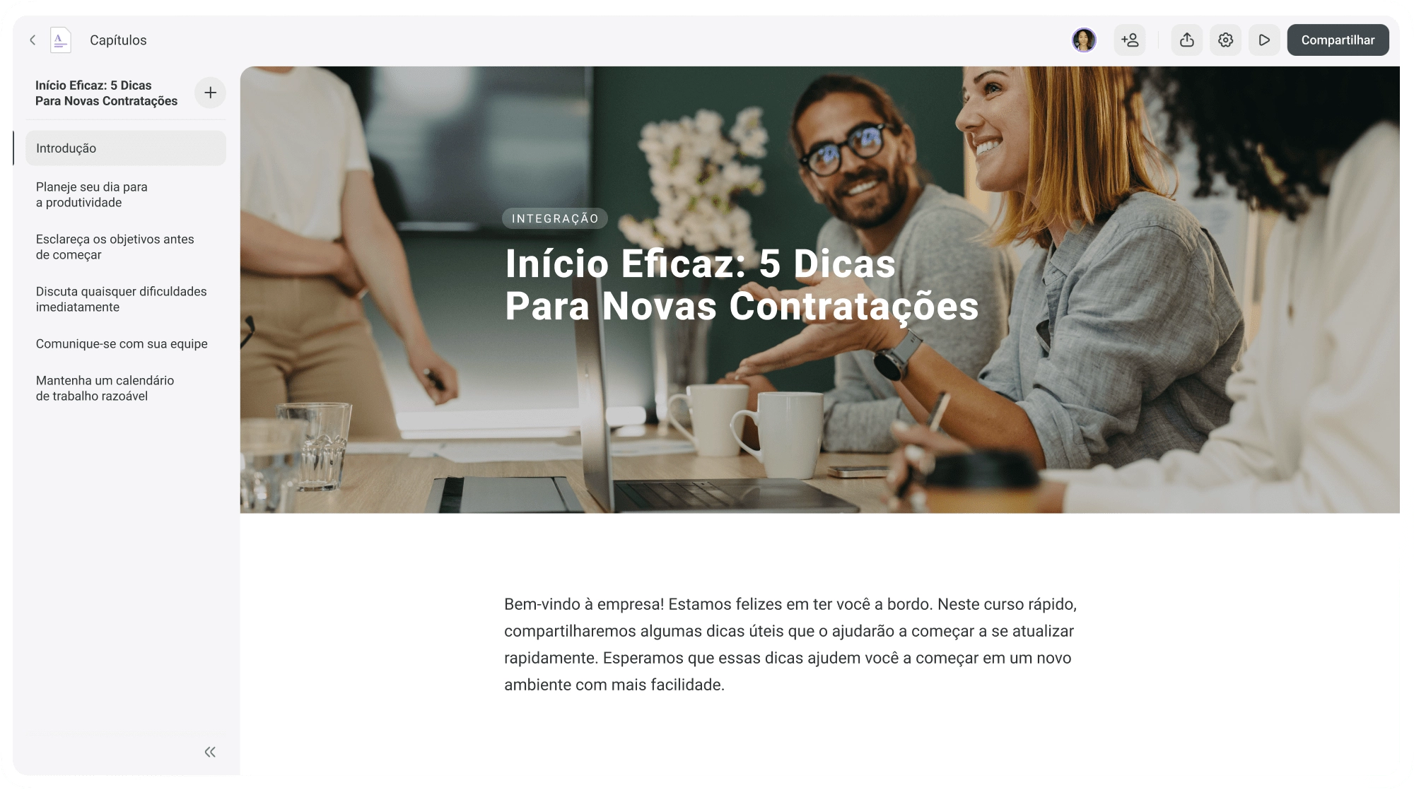 Curso de integração Curso de integração
