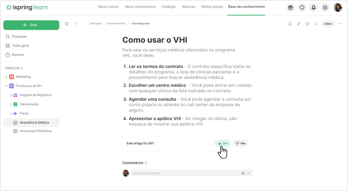 Feedback sobre o conteúdo